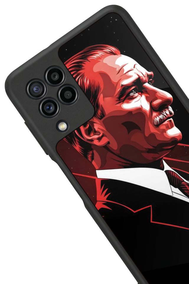 Samsung Galaxy M32 Uyumlu Mustafa Kemal Ataturk Tasarımlı Glossy Premium Kılıf