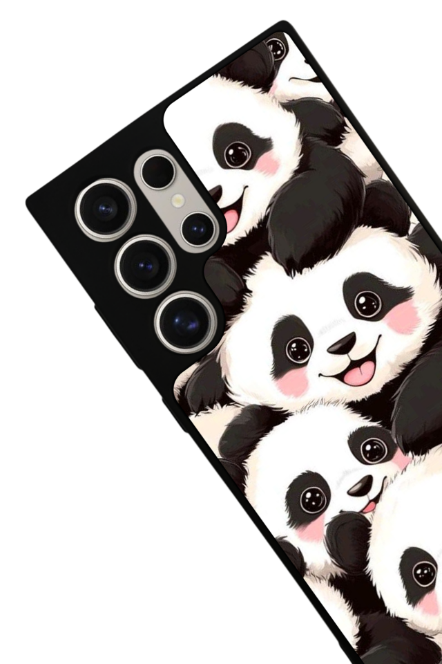 Samsung Galaxy S23 Ultra Uyumlu Panda Tasarımlı Glossy Premium Kılıf