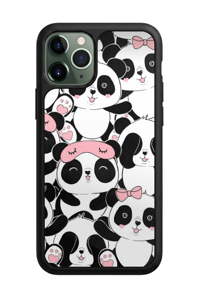 iPhone 11 Pro Uyumlu Panda Tasarımlı Glossy Premium Kılıf