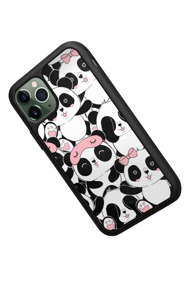 iPhone 11 Pro Uyumlu Panda Tasarımlı Glossy Premium Kılıf