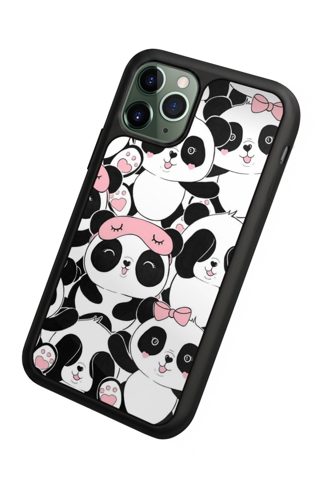 iPhone 11 Pro Uyumlu Panda Tasarımlı Glossy Premium Kılıf