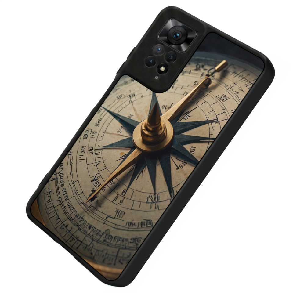 Xiaomi Redmi Note 12 Pro Uyumlu Pusula Tasarımlı Glossy Premium Kılıf