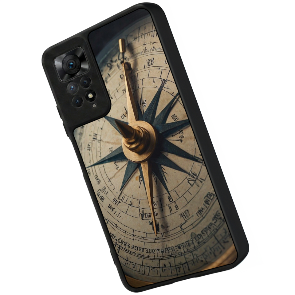 Xiaomi Redmi Note 12 Pro Uyumlu Pusula Tasarımlı Glossy Premium Kılıf