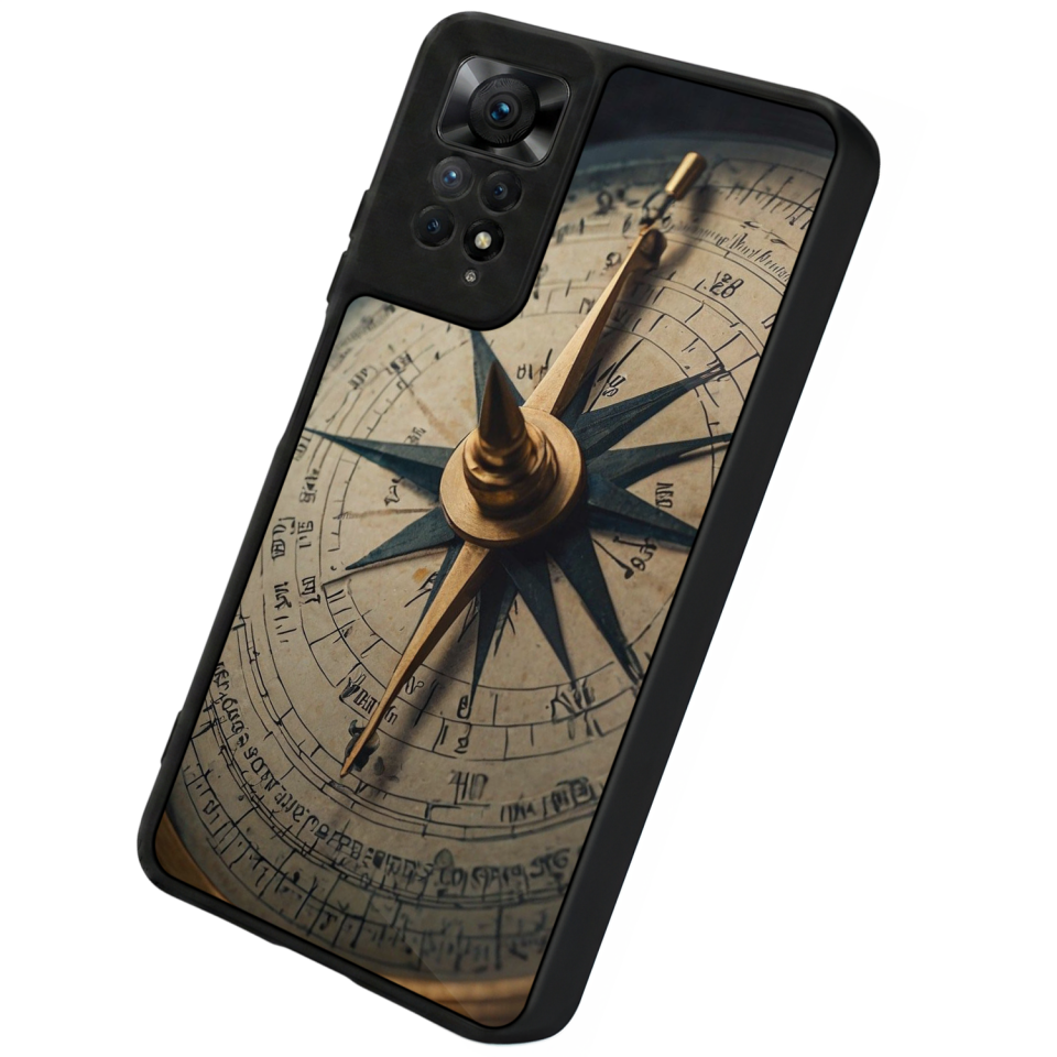 Xiaomi Redmi Note 12 Pro Uyumlu Pusula Tasarımlı Glossy Premium Kılıf