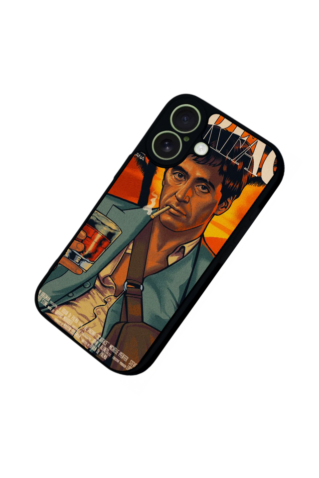 iPhone 17 Uyumlu Scarface Tasarımlı Glossy Premium Kılıf