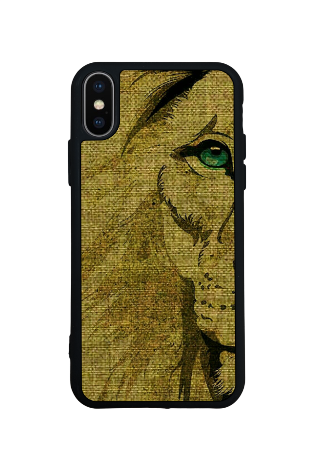 iPhone X/ XS Uyumlu Aslan Tasarımlı Glossy Premium Kılıf