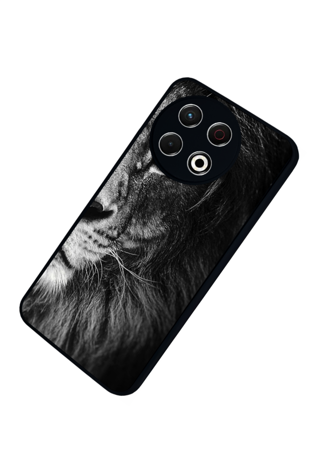 Tecno Spark 30 Pro Uyumlu Aslan Tasarımlı Glossy Premium Kılıf