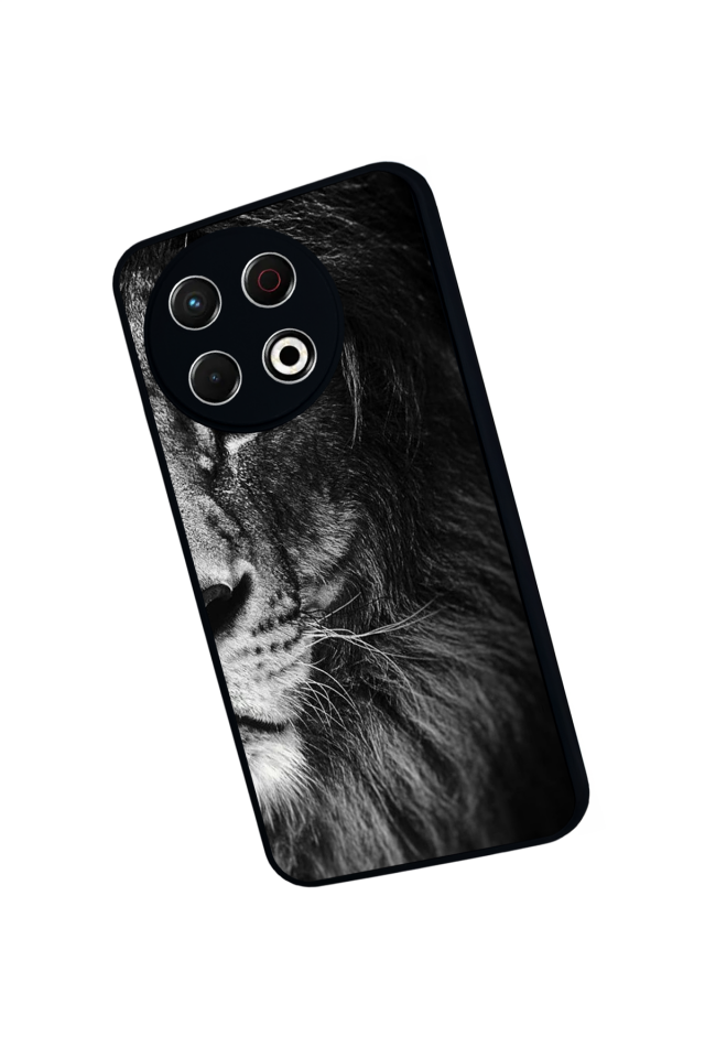 Tecno Spark 30 Pro Uyumlu Aslan Tasarımlı Glossy Premium Kılıf