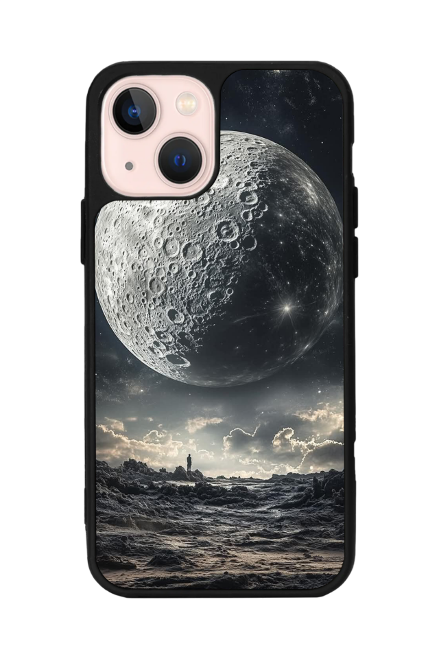 iPhone 13 Mini Uyumlu Ay Tasarımlı Glossy Premium Kılıf