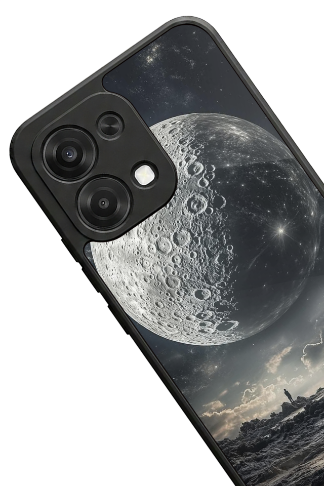 Oppo A6 Pro Uyumlu Ay Tasarımlı Glossy Premium Kılıf
