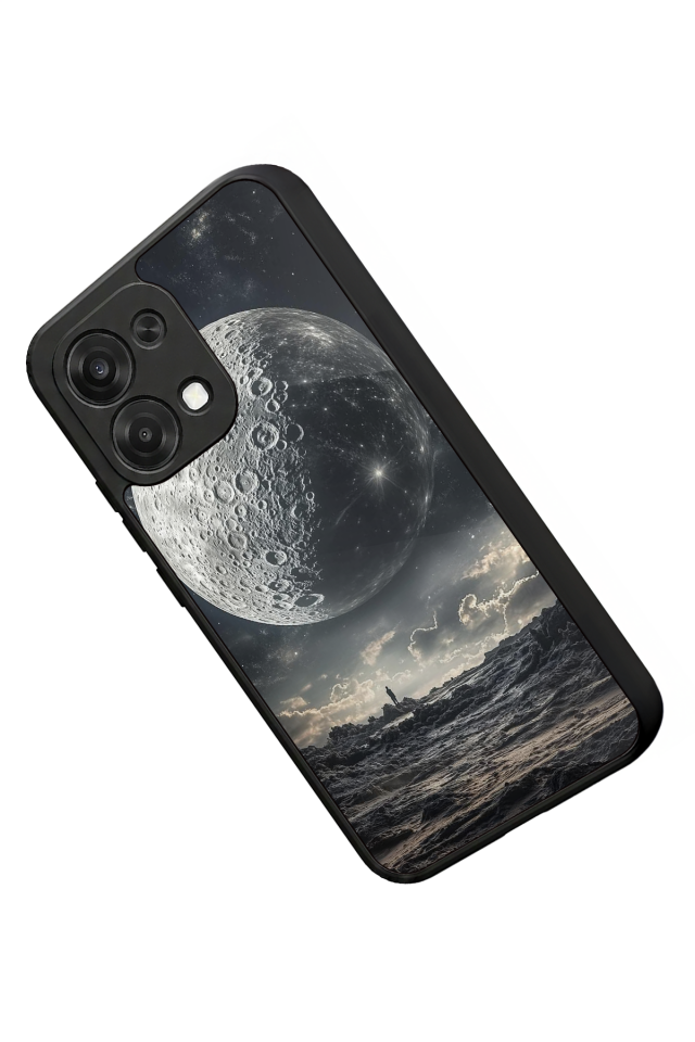 Oppo A6 Pro Uyumlu Ay Tasarımlı Glossy Premium Kılıf