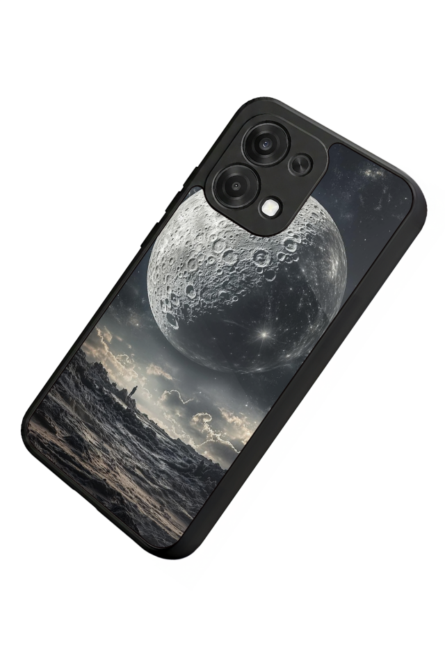 Oppo A6 Pro Uyumlu Ay Tasarımlı Glossy Premium Kılıf