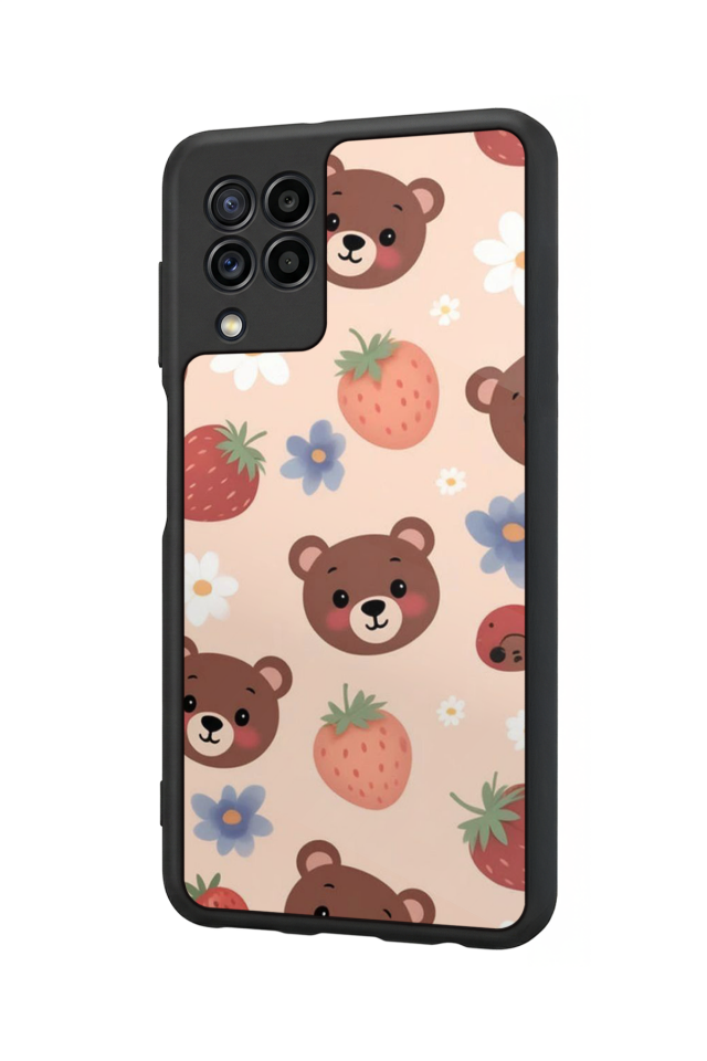 Samsung Galaxy M22 Uyumlu Ayı Tasarımlı Glossy Premium Kılıf