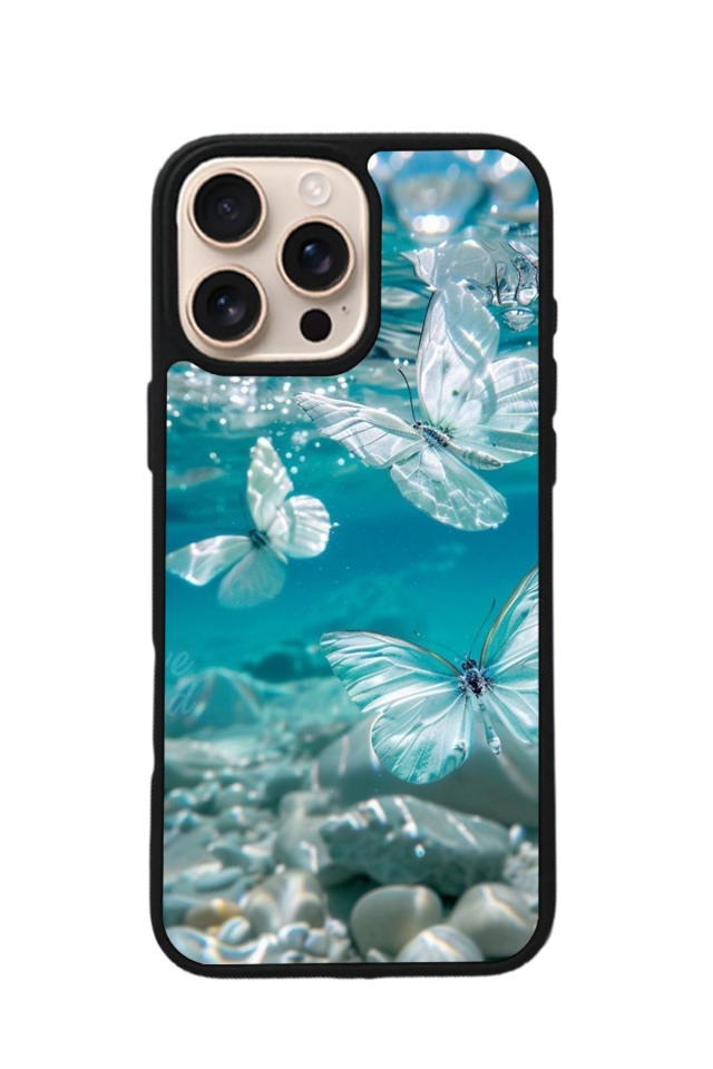 iPhone 15 Pro Max Uyumlu Kelebek Tasarımlı Glossy Premium Kılıf