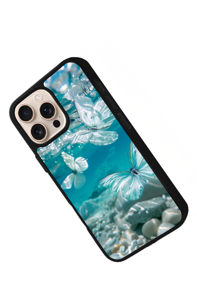 iPhone 15 Pro Max Uyumlu Kelebek Tasarımlı Glossy Premium Kılıf