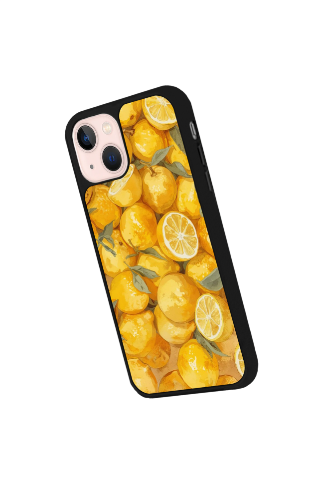 iPhone 13/14 Uyumlu Limon Tasarımlı Glossy Premium Kılıf