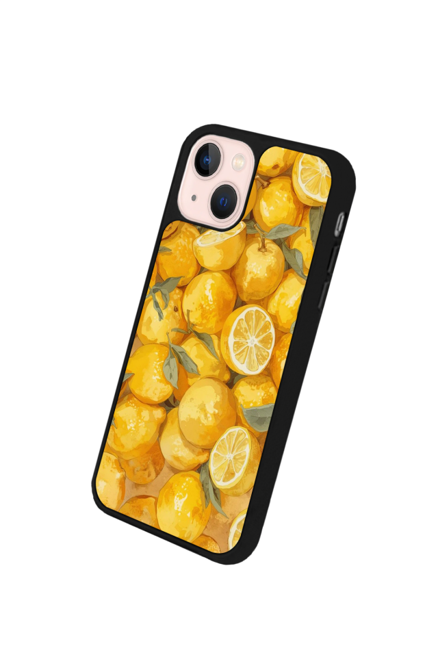 iPhone 13/14 Uyumlu Limon Tasarımlı Glossy Premium Kılıf