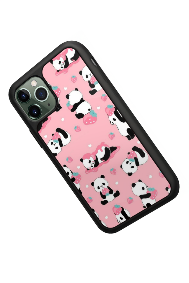 iPhone 11 Pro Uyumlu Panda Tasarımlı Glossy Premium Kılıf