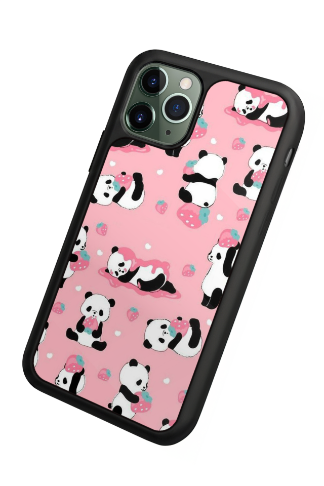 iPhone 11 Pro Uyumlu Panda Tasarımlı Glossy Premium Kılıf