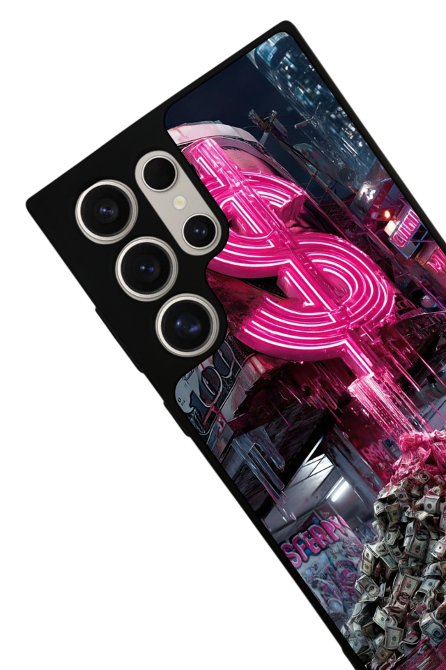 Samsung Galaxy S22 Ultra Uyumlu Para Tasarımlı Glossy Premium Kılıf