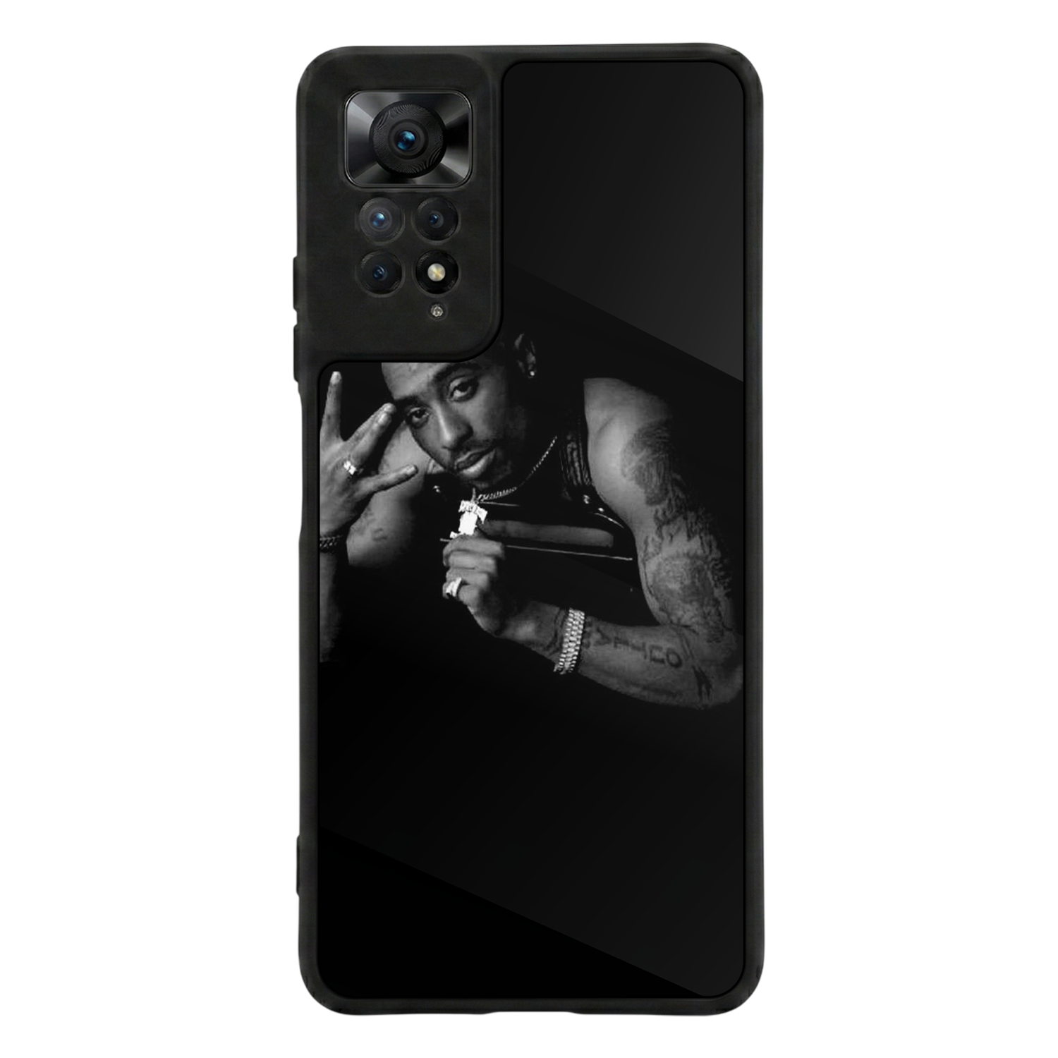 Xiaomi Redmi Note 11 Pro Uyumlu Tupac Tasarımlı Glossy Premium Kılıf