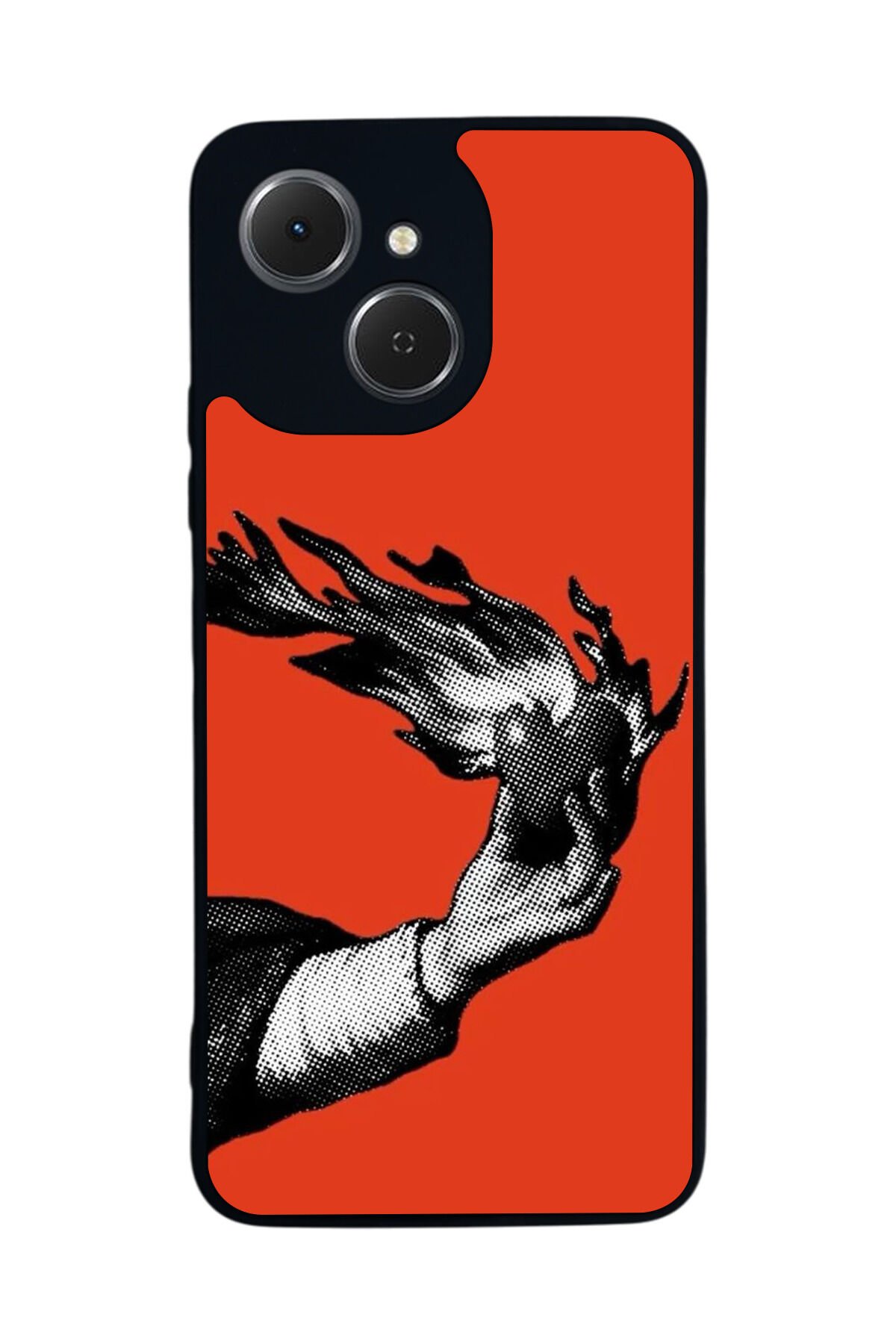 Tecno Spark 40C Uyumlu Kirmizi Tasarımlı Glossy Premium Kılıf