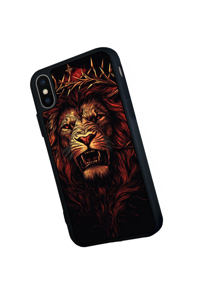 iPhone X/ XS Uyumlu Aslan Tasarımlı Glossy Premium Kılıf