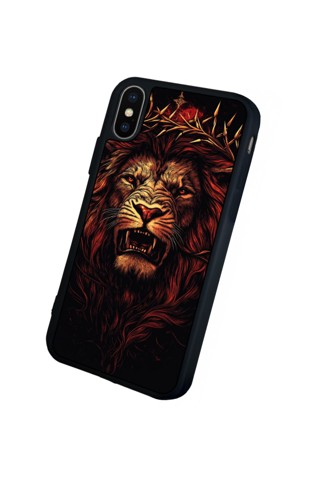 iPhone X/ XS Uyumlu Aslan Tasarımlı Glossy Premium Kılıf