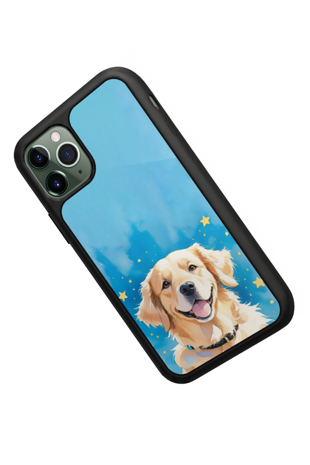 iPhone 11 Pro Max Uyumlu Golden Kopek Tasarımlı Glossy Premium Kılıf