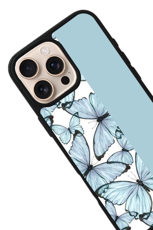 iPhone 16 Pro Uyumlu Kelebek Tasarımlı Glossy Premium Kılıf
