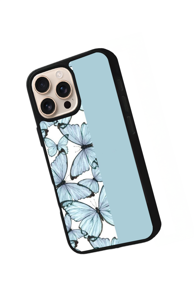 iPhone 16 Pro Uyumlu Kelebek Tasarımlı Glossy Premium Kılıf