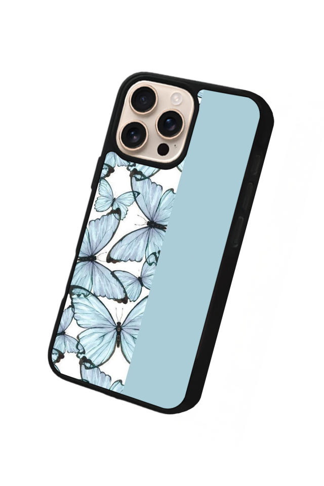 iPhone 16 Pro Uyumlu Kelebek Tasarımlı Glossy Premium Kılıf