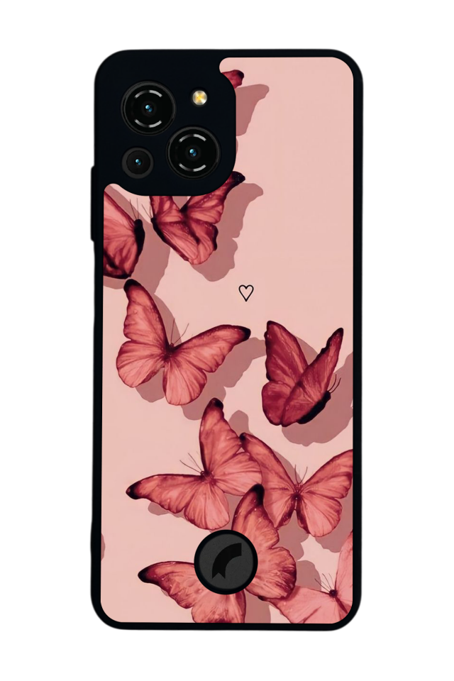 Reeder S23 Pro Max Uyumlu Kelebek Tasarımlı Glossy Premium Kılıf