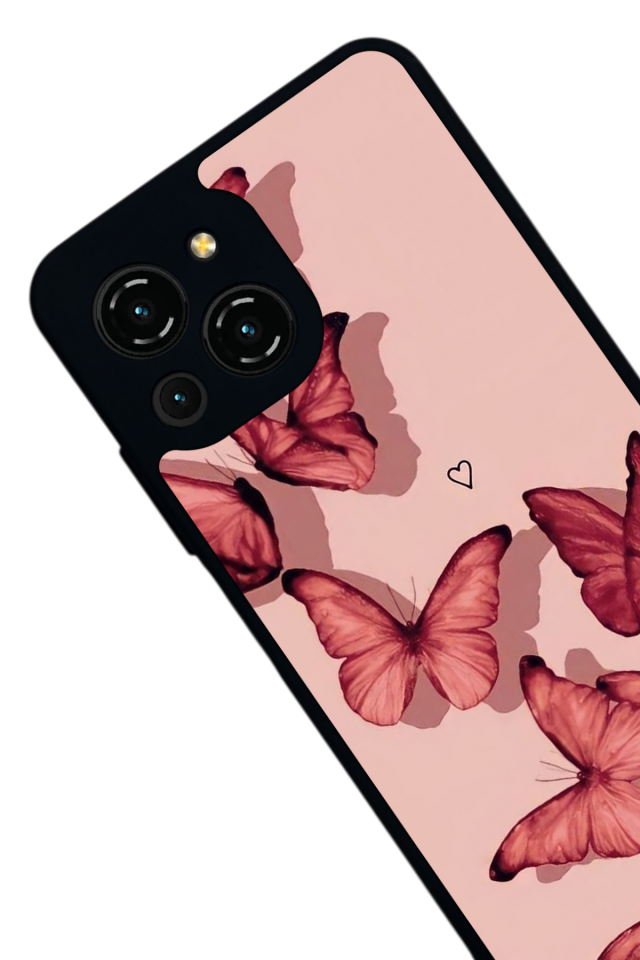 Reeder S23 Pro Max Uyumlu Kelebek Tasarımlı Glossy Premium Kılıf