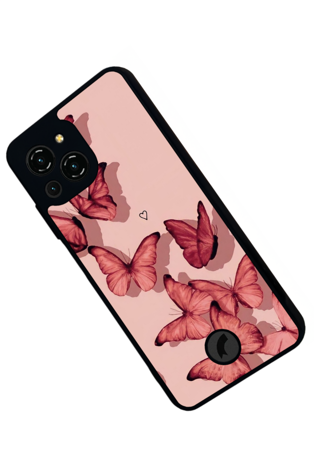 Reeder S23 Pro Max Uyumlu Kelebek Tasarımlı Glossy Premium Kılıf