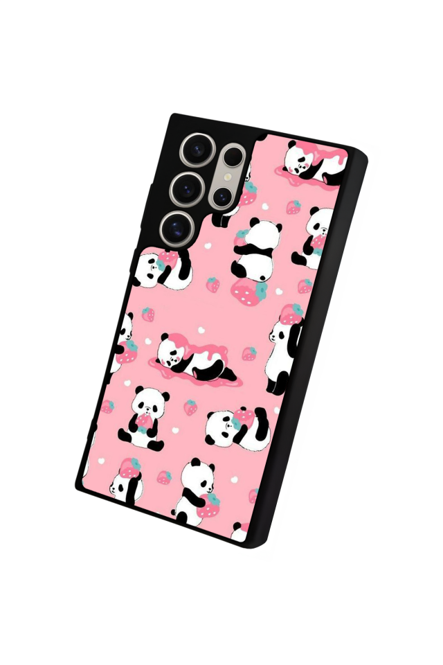 Samsung Galaxy S23 Ultra Uyumlu Panda Tasarımlı Glossy Premium Kılıf