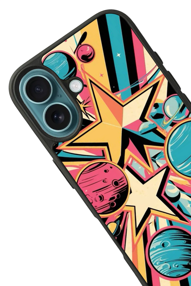 iPhone 16 Plus Uyumlu Uzay Tasarımlı Glossy Premium Kılıf