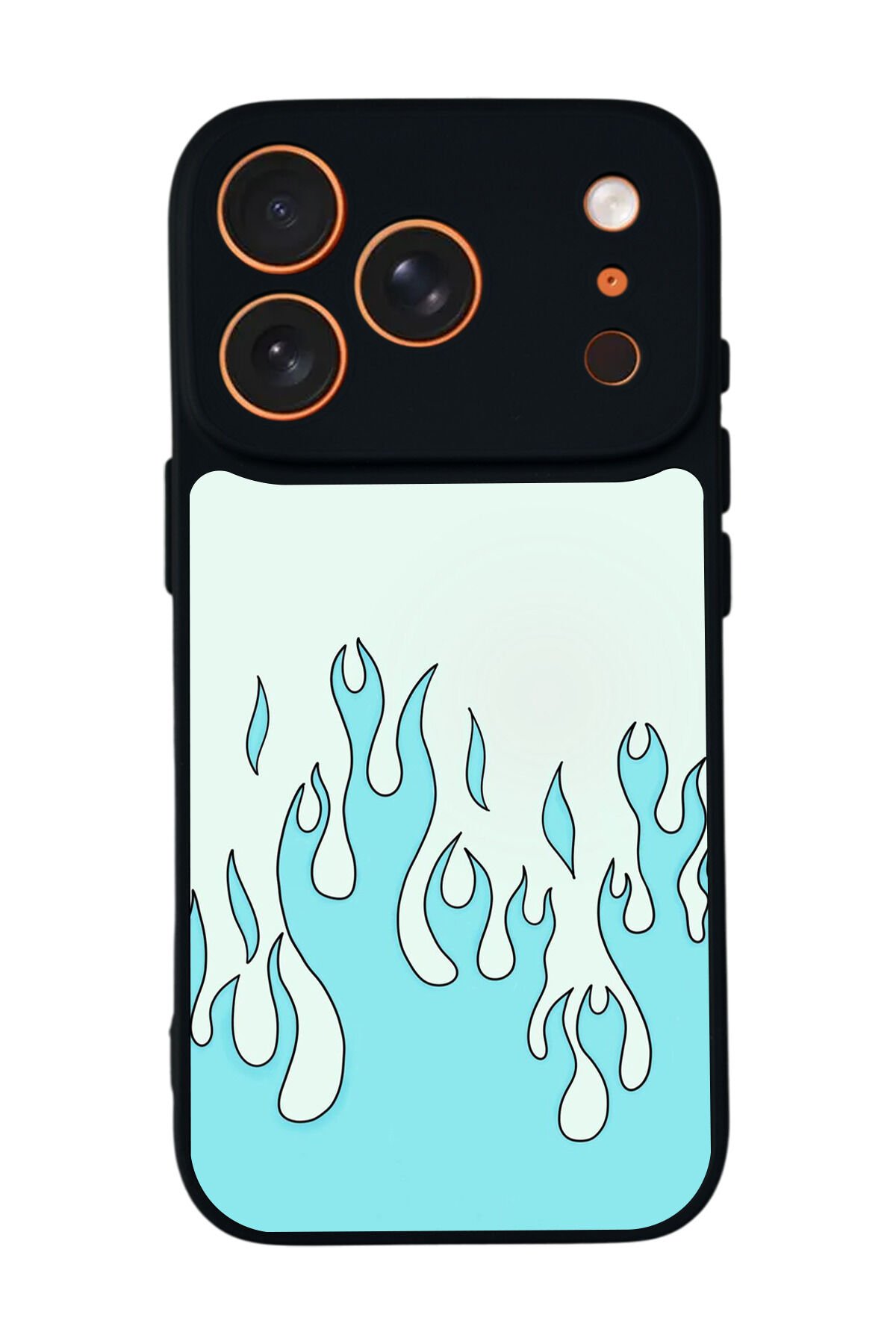 iPhone 17 Pro Max Uyumlu Retro Flame Patterns Tasarımlı Glossy Premium Kılıf