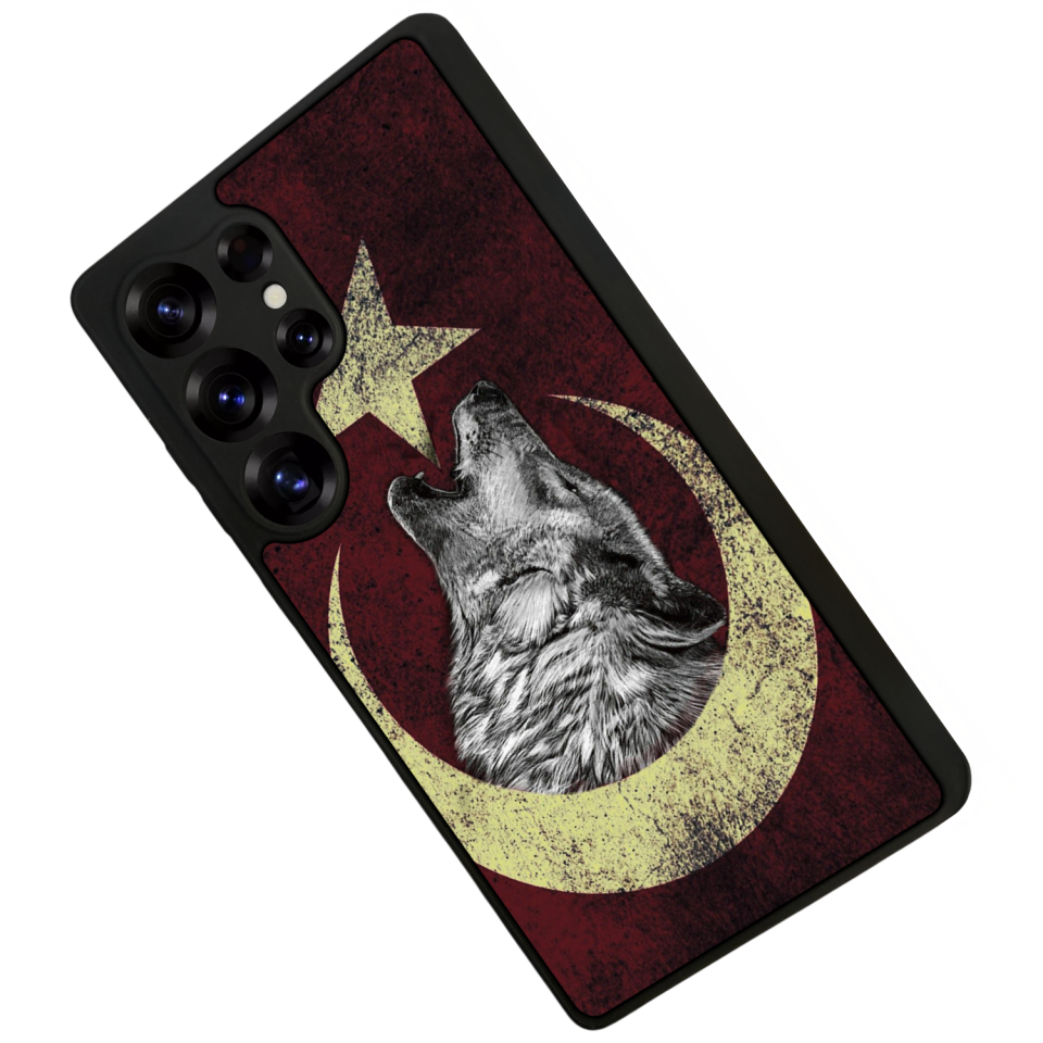 Samsung Galaxy S25 Ultra Uyumlu Bozkurt Tasarımlı Glossy Premium Kılıf
