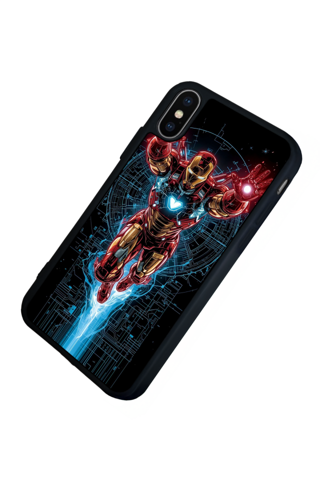 iPhone XS Max Uyumlu Iron Man ( Demir Adam ) Tasarımlı Glossy Premium Kılıf
