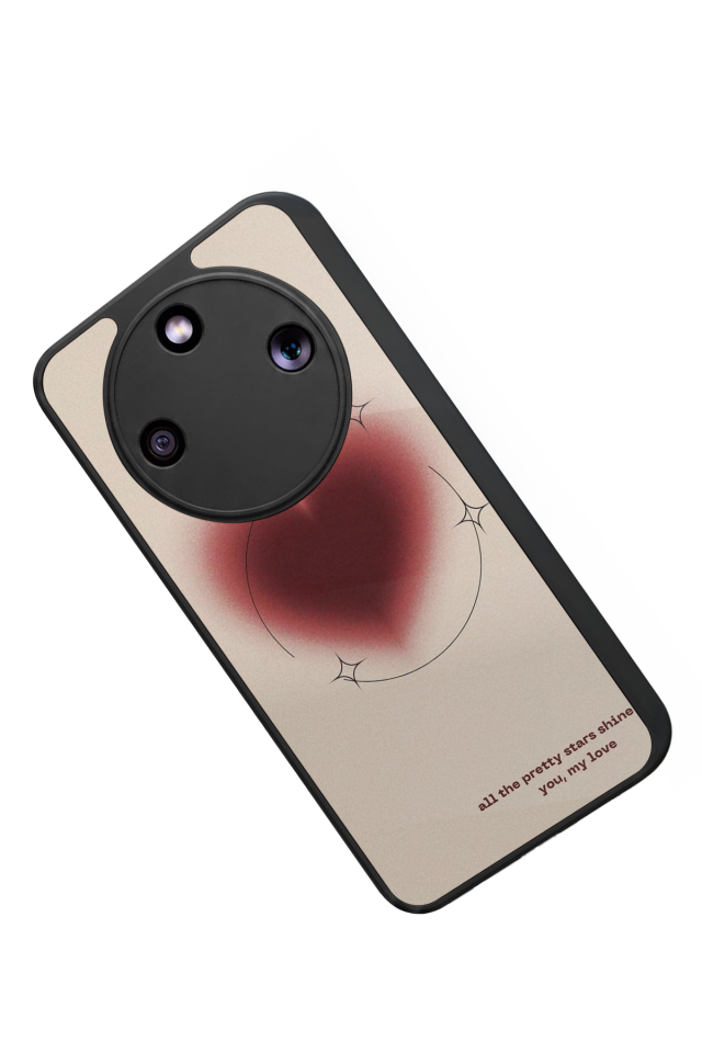 Honor Magic 8 Lite Uyumlu Kalp Love Tasarımlı Glossy Premium Kılıf