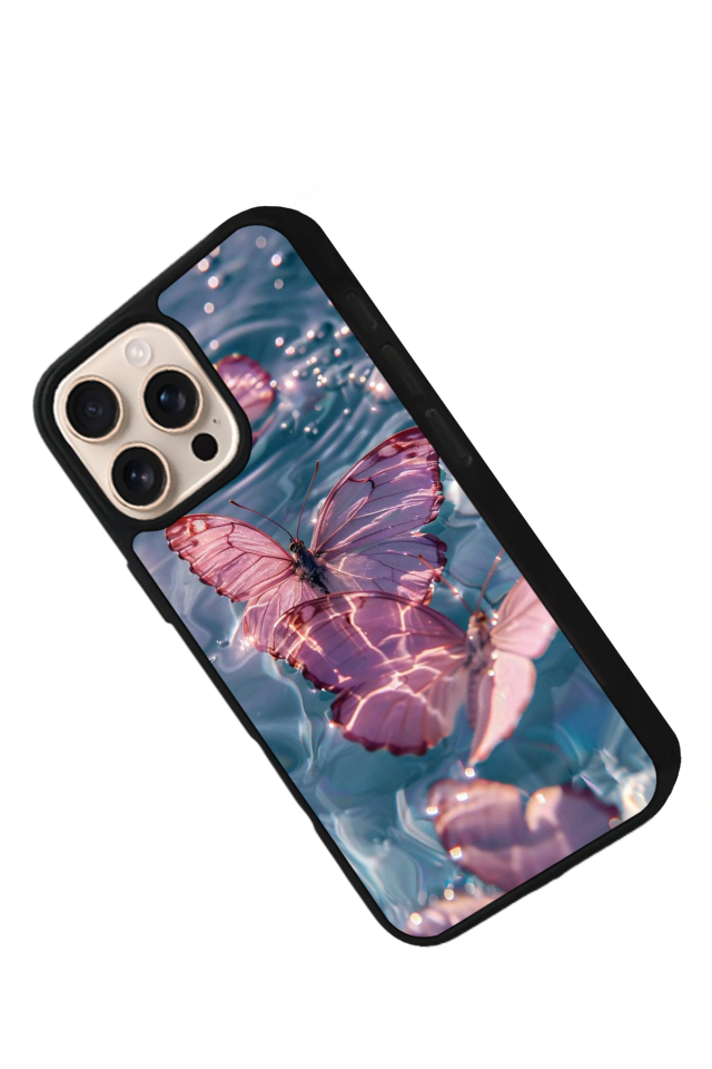 iPhone 15 Pro Max Uyumlu Kelebek Tasarımlı Glossy Premium Kılıf