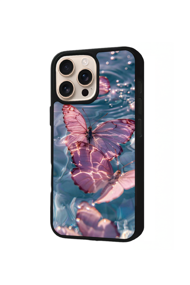 iPhone 15 Pro Max Uyumlu Kelebek Tasarımlı Glossy Premium Kılıf