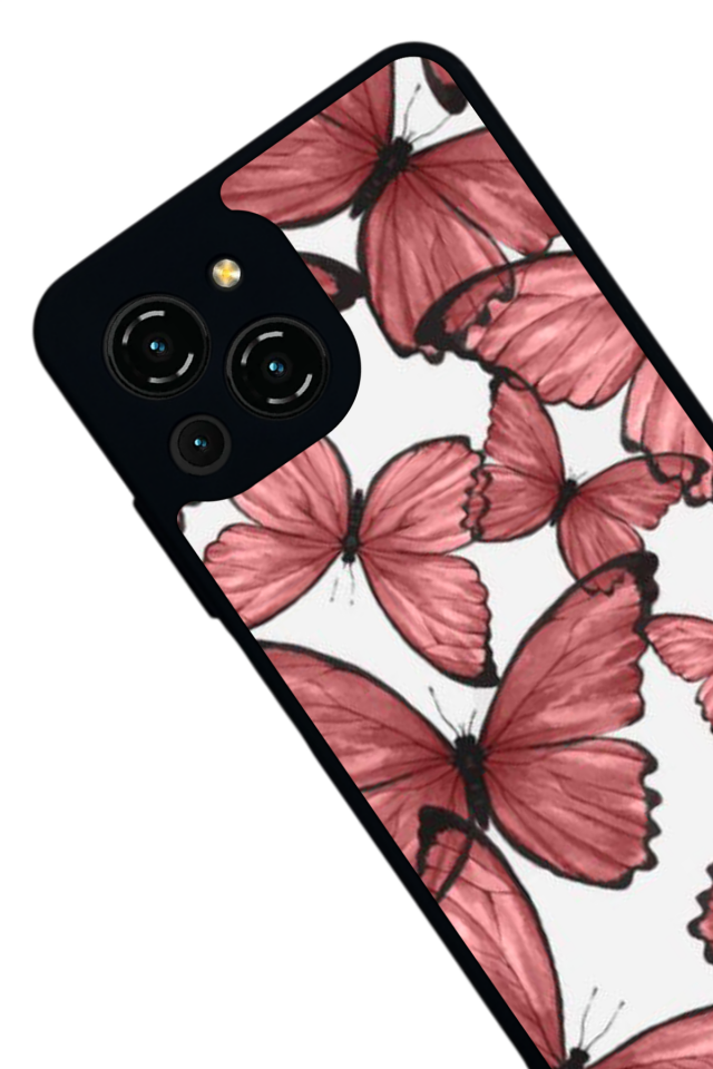 Reeder S23 Pro Max Uyumlu Kelebek Tasarımlı Glossy Premium Kılıf