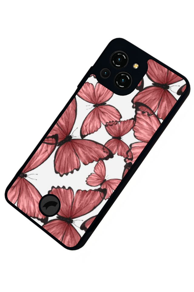 Reeder S23 Pro Max Uyumlu Kelebek Tasarımlı Glossy Premium Kılıf