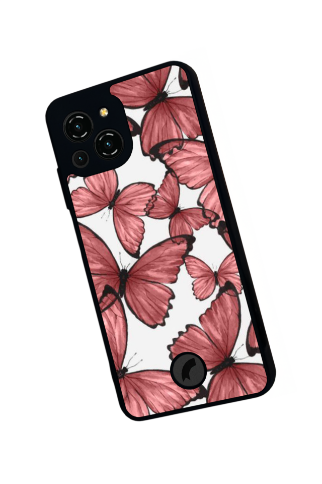 Reeder S23 Pro Max Uyumlu Kelebek Tasarımlı Glossy Premium Kılıf