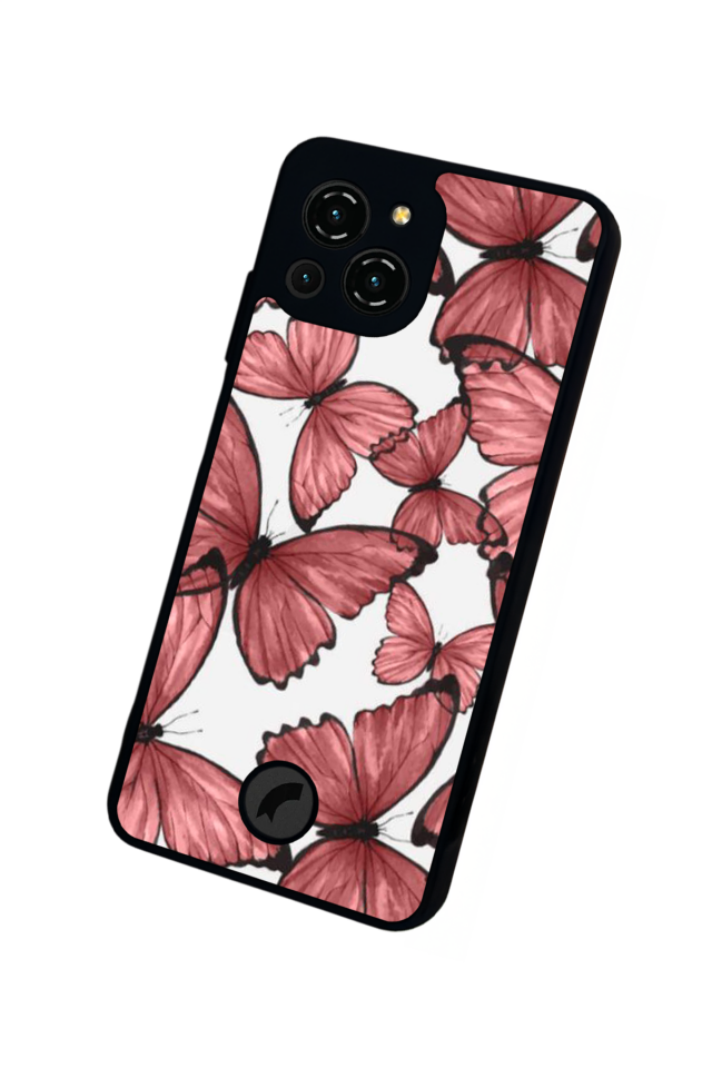 Reeder S23 Pro Max Uyumlu Kelebek Tasarımlı Glossy Premium Kılıf