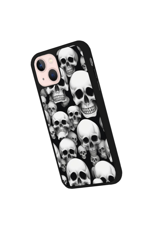 iPhone 13 Mini Uyumlu KuruKafa Tasarımlı Glossy Premium Kılıf