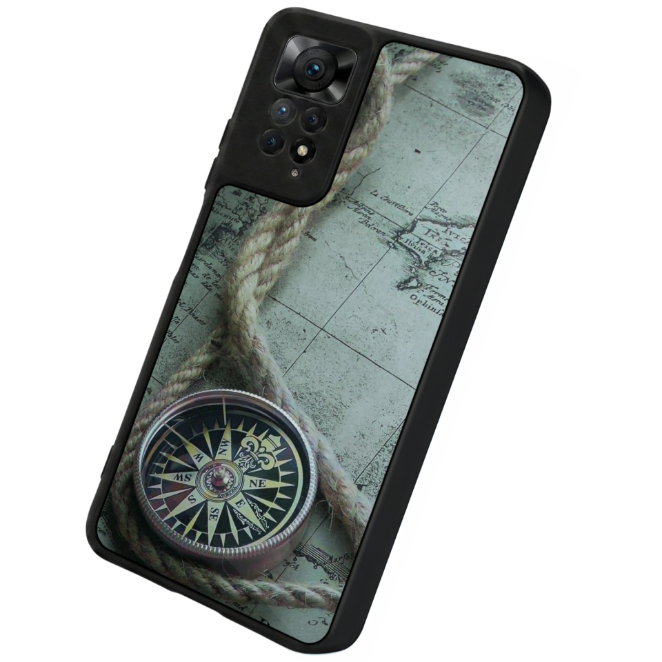 Xiaomi Redmi Note 12 Pro Uyumlu Pusula Tasarımlı Glossy Premium Kılıf