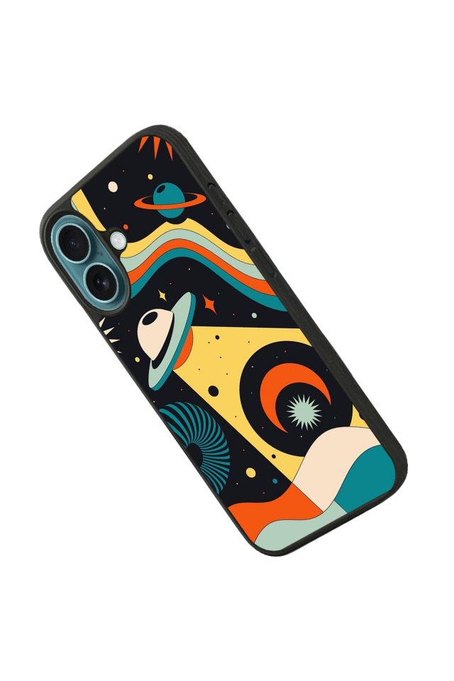 iPhone 16 Plus Uyumlu Uzay Tasarımlı Glossy Premium Kılıf